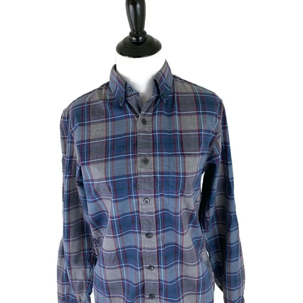 J. Crew Men's Size XS Button Down Shirt Plaid 100% Cotton Fitted